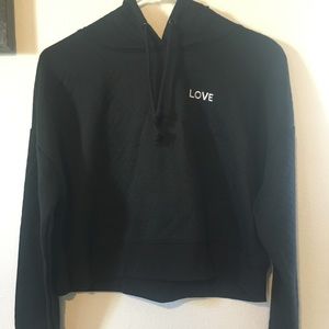 Ultra Flirt Love Black Hoodie. Black and White.